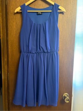 by & by Royal Blue Sleeveless Pleated Waist Midi Dress